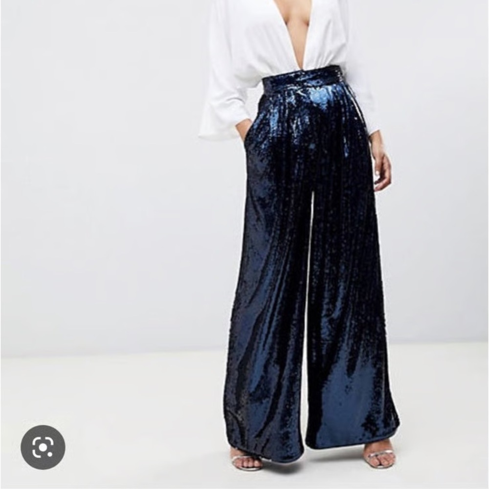 ASOS EDITION High waisted sequin wide leg pants